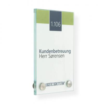 Türschild VITRUM B , Glasschild, Büroschild, 160 100 mm